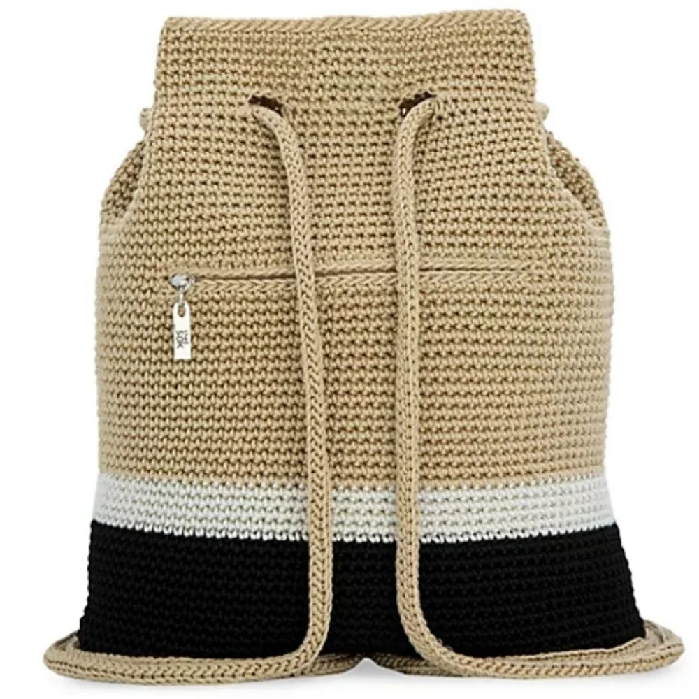 The Sak Kali Hand-Crocheted Drawstring Backpack - Picture 2 of 6